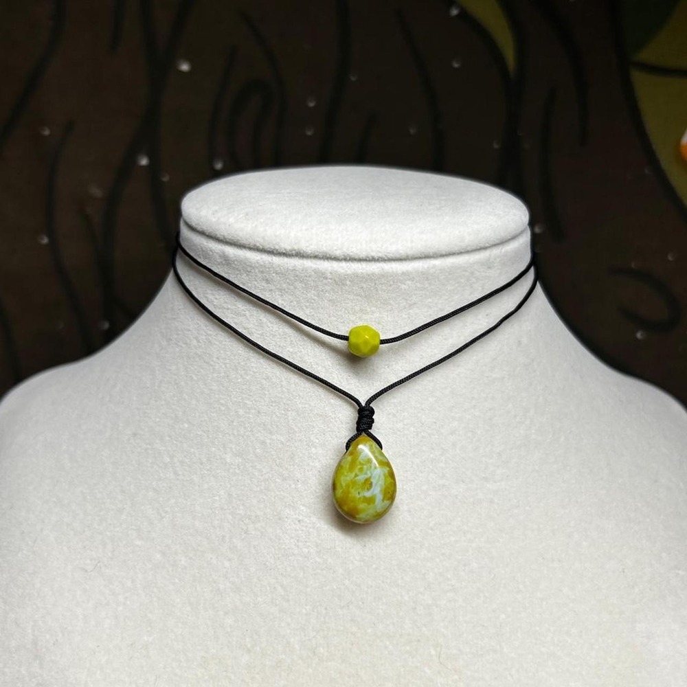 Earth swirl whimsy layering set boho chic adjustable dainty czech glass gift